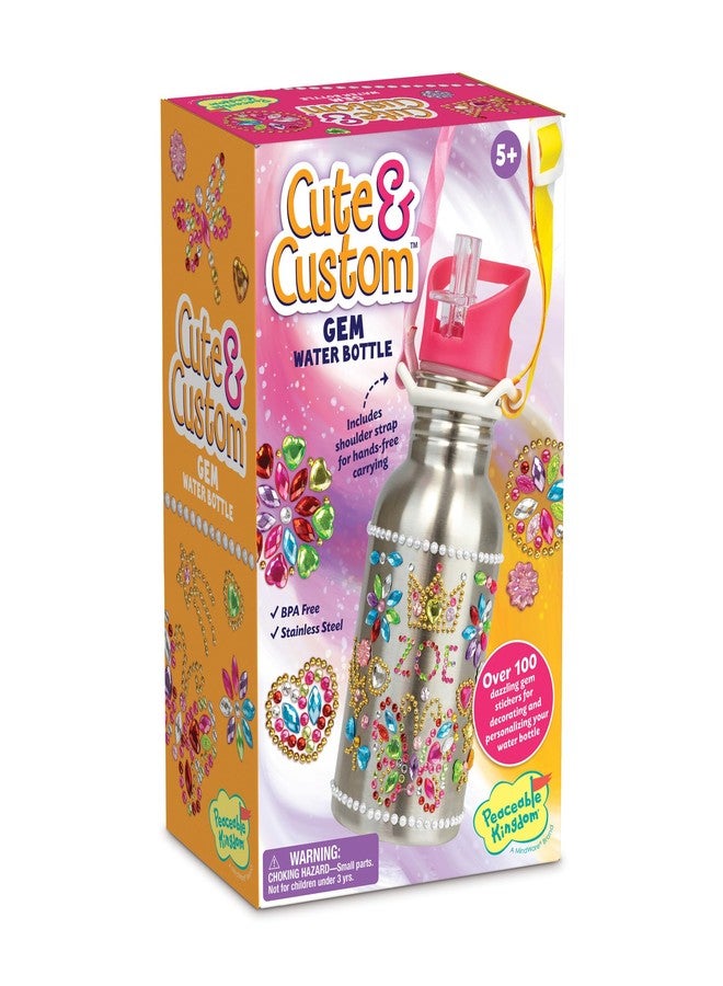 MindWare Cute & Custom Gem Water Bottle Decorating Kit - Ages 5 and Up - Image 1