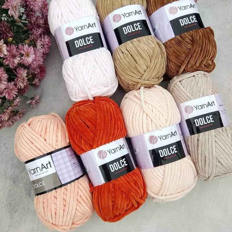 YarnArt Dolce Yarn 100 MicroPolyester Lot of 2 skn 264 Yards 2x100gram Super Bulky 6 Baby Chenille Yarn 777 Blue - Image 2