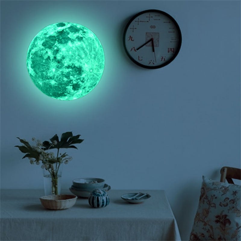 5-40Cm Luminous Moon Green Blue Pink Luminous Moon Wall Stickers Luminous Pvc Cartoon Stickers - Image 3
