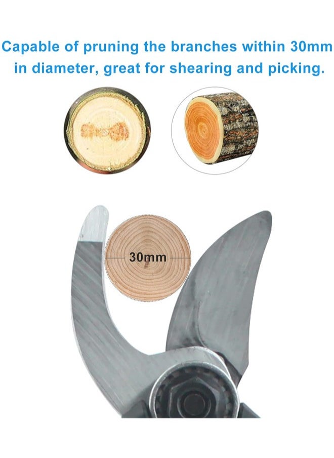 Electric Pruning Shears Professional Cordless Pruning Shears Tree Branch Pruner Set for Gardening with Storage Box & 2 PCS Rechargable Backup Batteries-30mm (1.2inch) Cutting Diameter