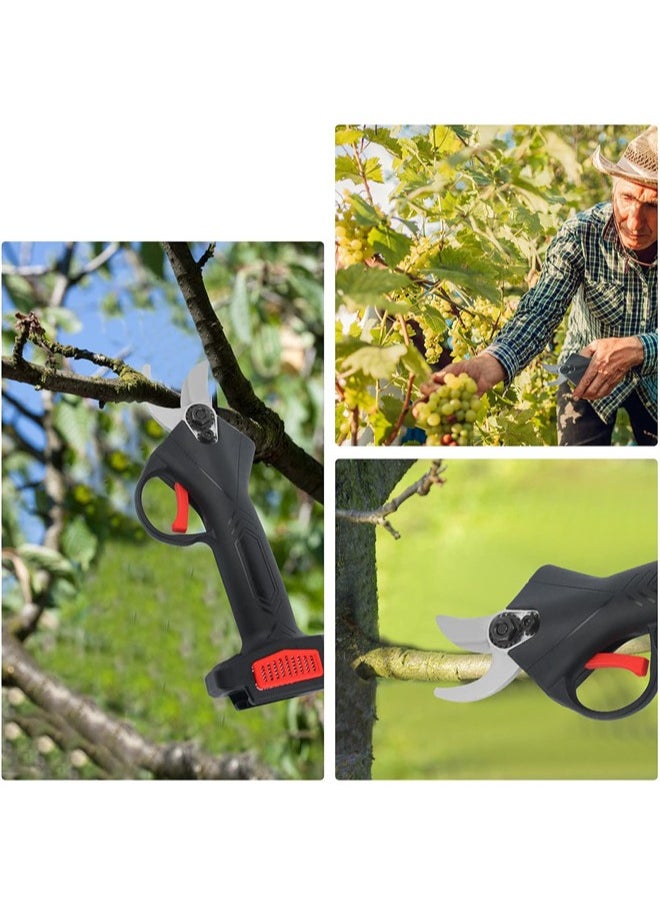 Electric Pruning Shears Professional Cordless Pruning Shears Tree Branch Pruner Set for Gardening with Storage Box & 2 PCS Rechargable Backup Batteries-30mm (1.2inch) Cutting Diameter