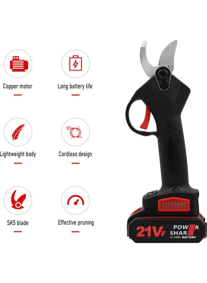 Electric Pruning Shears Professional Cordless Pruning Shears Tree Branch Pruner Set for Gardening with Storage Box & 2 PCS Rechargable Backup Batteries-30mm (1.2inch) Cutting Diameter