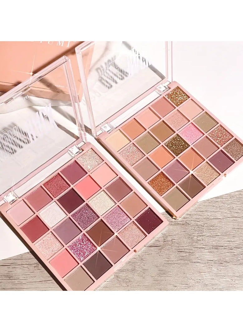 ORiTi 25 Colors Eyeshadow Palette Matte Finish Brown Nude Color Multicolor Eyeshadow High Pigmented Waterproof Sweatproof Daily Eye Makeup - Image 2