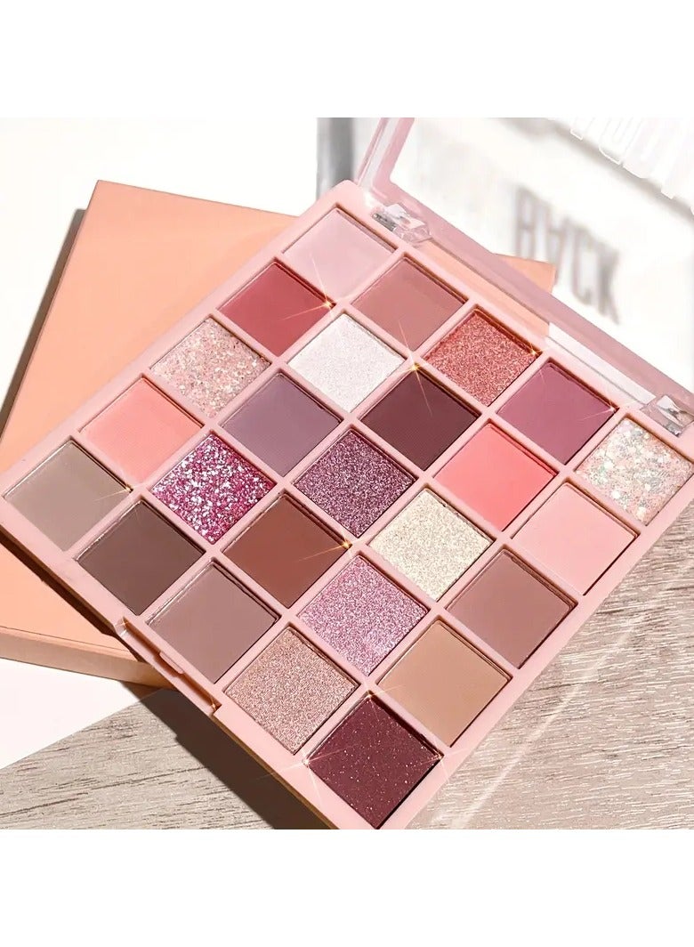 ORiTi 25 Colors Eyeshadow Palette Matte Finish Brown Nude Color Multicolor Eyeshadow High Pigmented Waterproof Sweatproof Daily Eye Makeup - Image 3