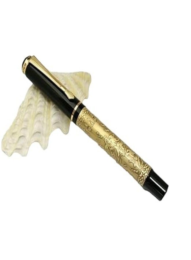 ABAJ Baoer 507 The Eight Horse carved Golden Gel ink roller ball pen - Image 5