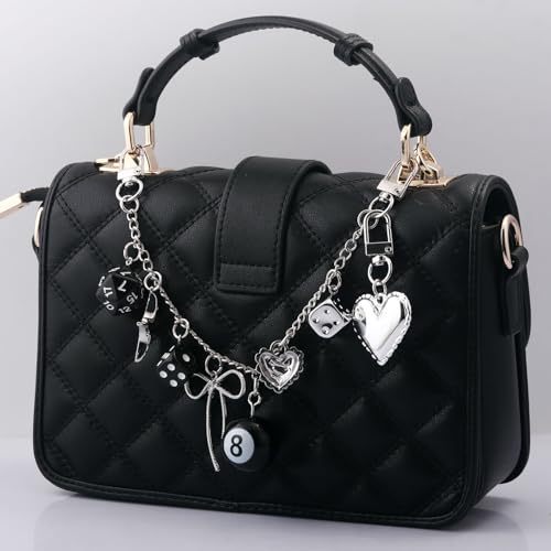 SORGERLY 8 Ball Dice Purse Charm Chain - Cool Tote Bag Handbag Accessories - Y2K Cute Key Chain Gifts for Women - Image 4