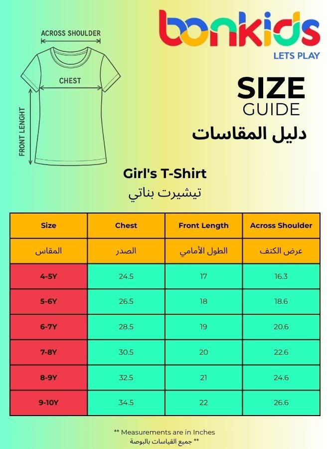 Bonkids Girl's t-shirts in regular fit yellow colour cotton fabric embellished pattern pull over closure woven weave type round collar type round neckline half sleeve length t-shirt upper body wear type suitable for casual occasions – redefine everyday elegance your way!  - Image 4