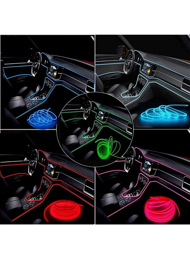 Automaze USB El Wire, 5M Neon Lights 5V with Fuse Protection for Automotive Car Interior Decoration with 6mm Sewing Edge (Purple) - Image 3