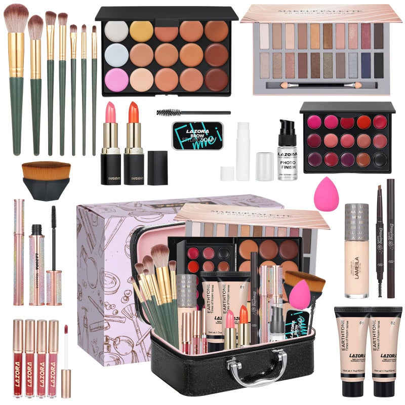LAZORA All in One Makeup Kit Makeup Kit for Women Full Kit Makeup Set Multipurpose Bundle Holiday Gift Box Essential Starter Bundle Include Full Makeup Kit for Women (Box2) - Image 1