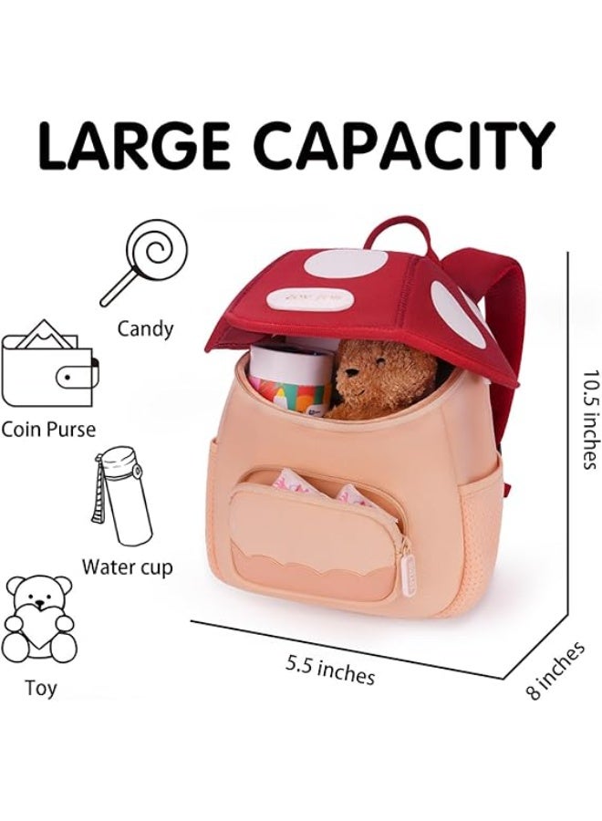 Mushroom Backpack for Kids Kindergarten Preschool Mini Bag Cute Kindergarten Mini Travel Bag Nice Preschool Gift for Toddler Girls Boys 3-6 - Image 3