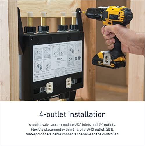 MOEN صمام دش موين الذكي الرقمي 4 مخرج مع تحكم حراري 3/4" اتصالات، S3104 - Image 3