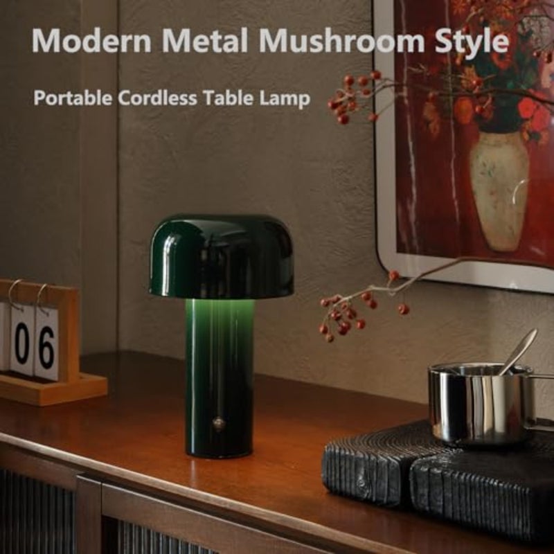 Modern Mushroom Table Lamp for Portable Touch Dimming, Rechargeable LED Night Light with 3-Levels Brightness, Bedside Lamp for Indoor Outdoor Restaurant Bar Coffee Shop Dark,HJ-JS001 - Image 3