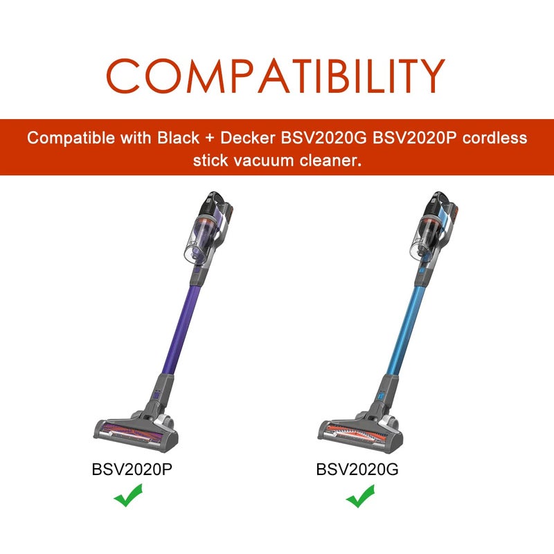 Diteje Replacement Parts Kit Accessories Compatible with Black and Decker BSV2020G BSV2020P Cordless Stick Vacuum Cleaner,1 Main Brush Roller and 2 Filters - Image 5