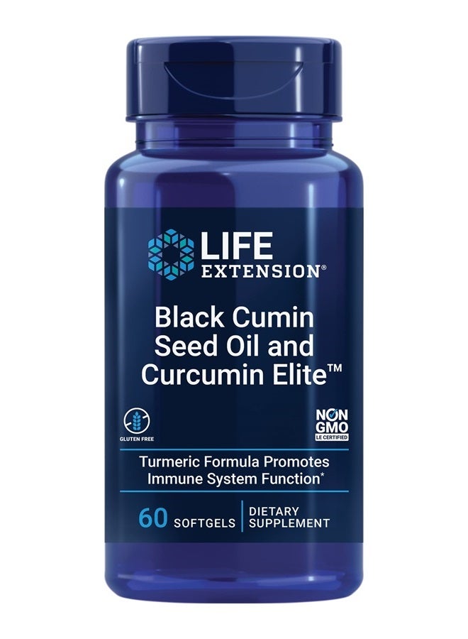 Life Extension Black Cumin Seed Oil & Curcumin Elite Turmeric Extract - Supplement - Formula for Healthy Immune System & Whole-Body Health- Gluten Free, Non-GMO - 60 Softgels - Image 1