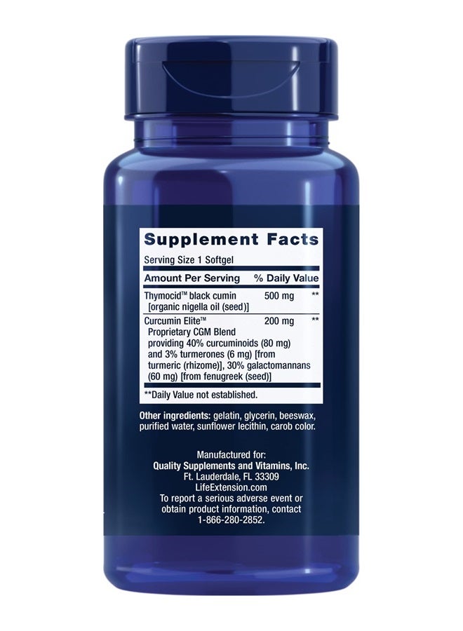 Life Extension Black Cumin Seed Oil & Curcumin Elite Turmeric Extract - Supplement - Formula for Healthy Immune System & Whole-Body Health- Gluten Free, Non-GMO - 60 Softgels - Image 2