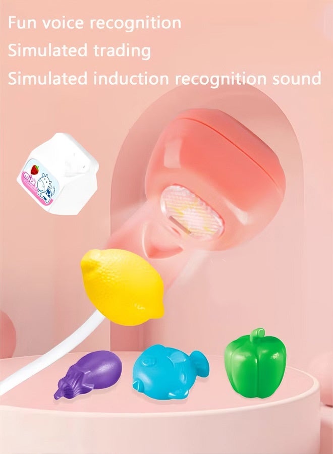 youyitiaoyu Smart Cash Register Toy for Kids - Pink Pretend Play Supermarket Set with Calculator, Realistic Sounds, Lights & Music | Interactive Role-Play Toy with Shopping Cart & Accessories | Educational Gift for Boys & Girls Ages 3+ - Image 5