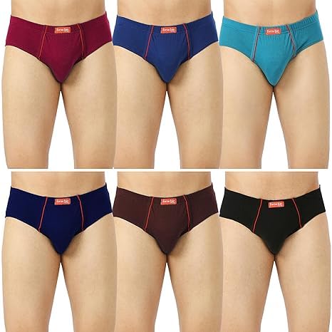 VIP Frenchie Plus Mens Cotton Brief Color May Vary Pack of 6 (100, Assorted) - Image 1