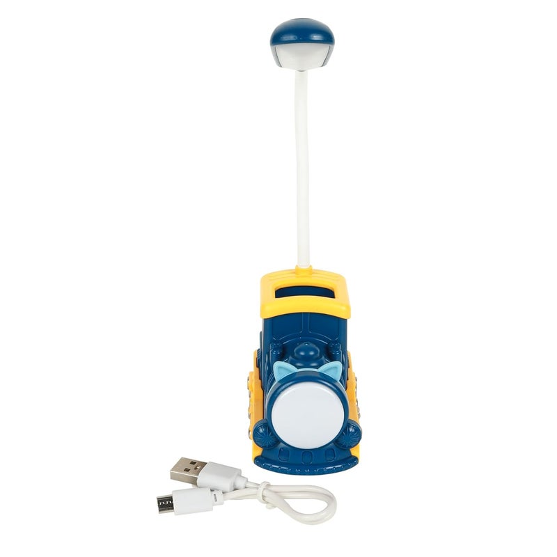 Lexton LED Study Table Lamp Train Engine for Kids 180 Degree Adjustable Desk Lamps for Study Room USB Warm Light LED Children Study Table Lamp Blue YellowPack of 1 - Image 4