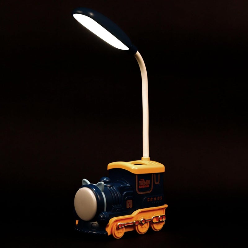 Lexton LED Study Table Lamp Train Engine for Kids 180 Degree Adjustable Desk Lamps for Study Room USB Warm Light LED Children Study Table Lamp Blue YellowPack of 1 - Image 5