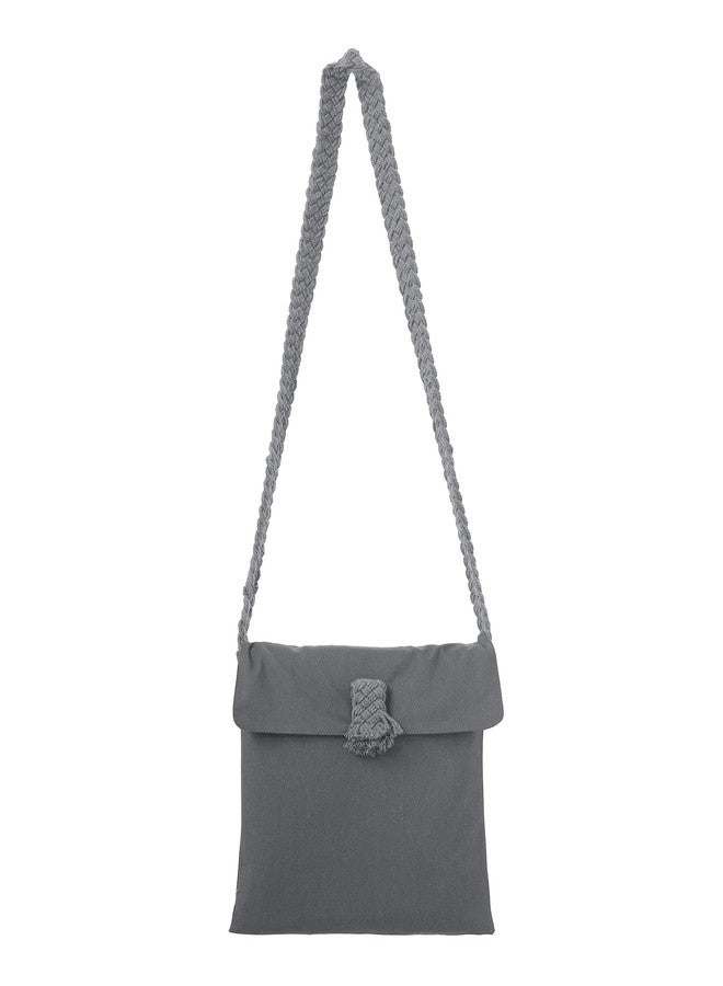 HidmFaw Medieval Shoulder Bag Crossbody Bag Fantasy Vintage Satchel Pouch Linen Zipper Ren Faire Accessory (Grey) - Image 1