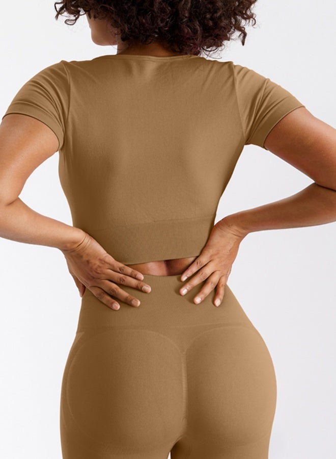 KAWN.YOGA Womens Closed Back Sports Bra - Padded Low Impact Workout Yoga Bra with Removable Built in Bra - Image 1