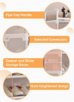 JANTENS Shoe Storage Shelf Organizer for Entryway 8-Tiers Shoe Rack with Dustproof Curtain,,26-32 Pairs Shoe  Storage Shelf  - Image 5