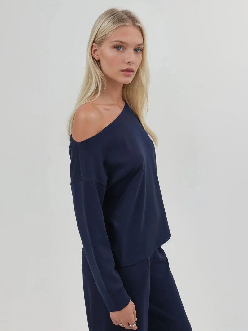 Busem BUSEM Asymmetrical Collar Relaxed Fit Sweatshirt