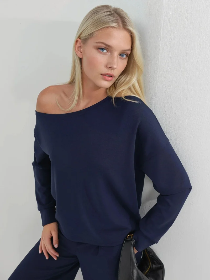 Busem BUSEM Asymmetrical Collar Relaxed Fit Sweatshirt