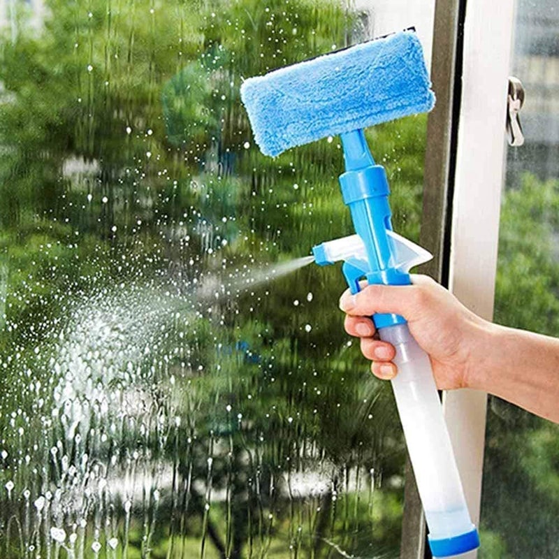 MURTISIDDH 3 in 1 Spray Type Cleaning Easy Glass Wiper Window Cleaning Wiper Spray Bottle Car Window Cleaner Wiper for Window Mirror Cleaning for Bathroom TilesTable Office car