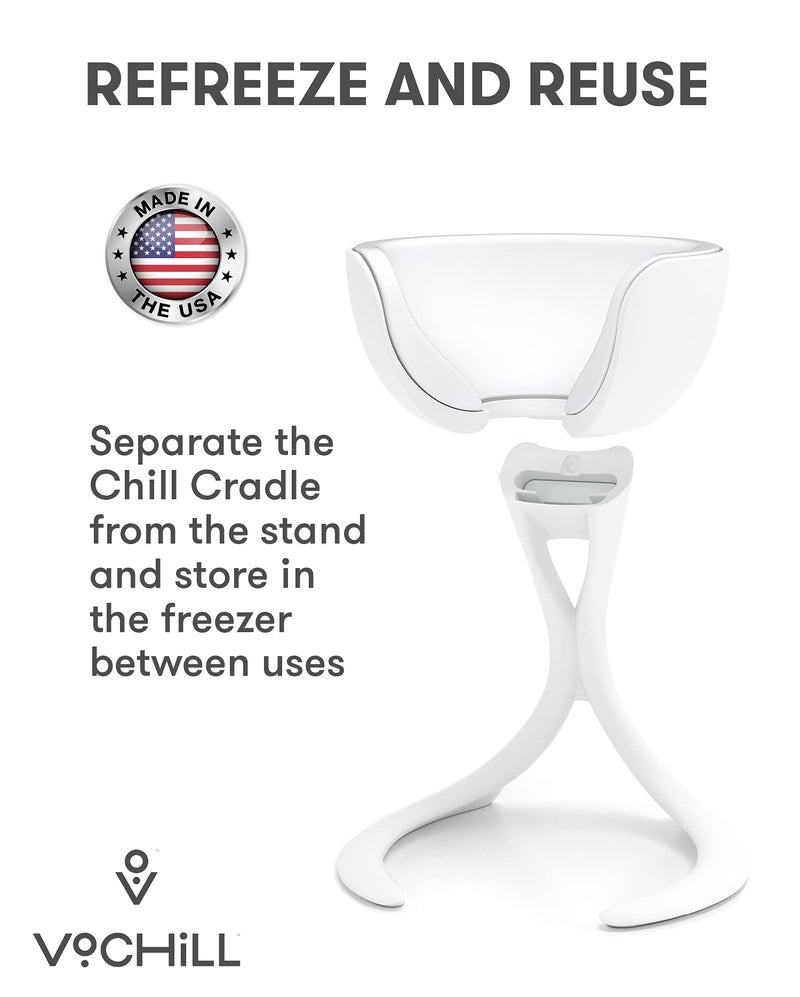 VoChill Stemmed Wine Glass Chiller | Made in USA | Radically cool wine tool â€“ keeps wine perfectly chilled in your glass | Refreezable Chill Cradle actively chills (Quartz, Single VoChill) - Image 2