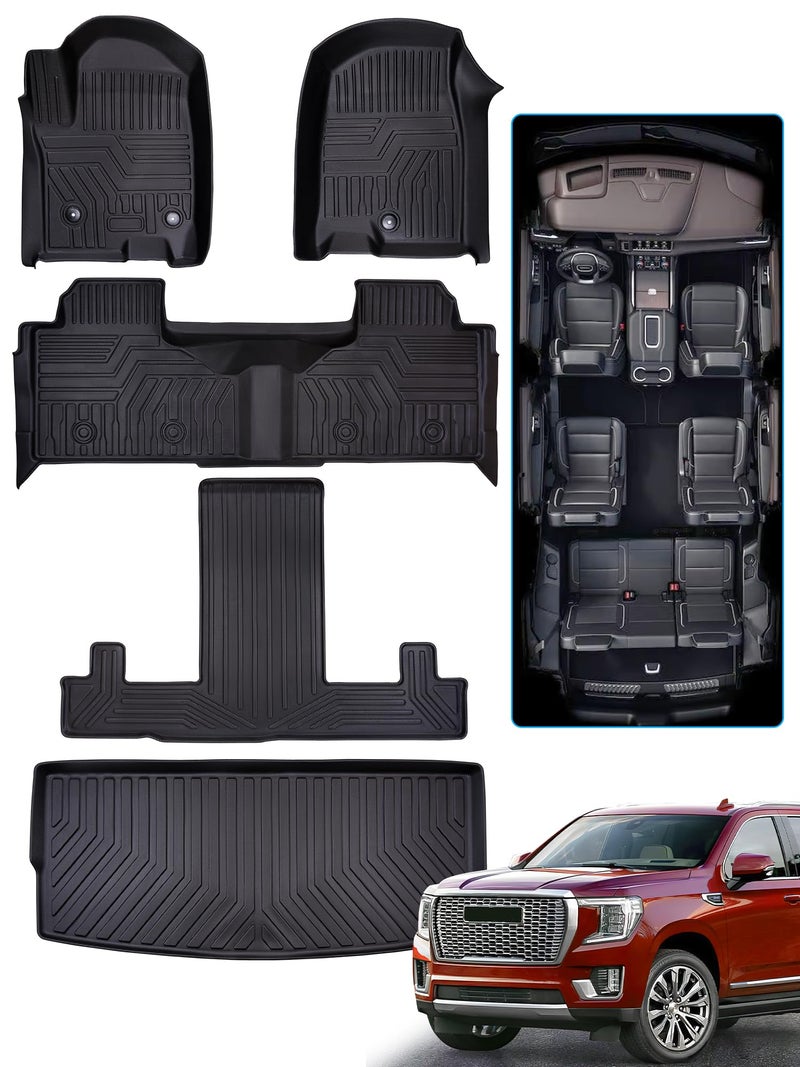 BAMACAR for GMC Yukon for Chevrolet Chevy Tahoe 20212025 Floor Mats Cargo Liner7 Seats for Yukon Denalifor Tahoe AccessoriesOnly 2 Row Bucket Seats All Weather Car Rubber Floor Mats Carpet