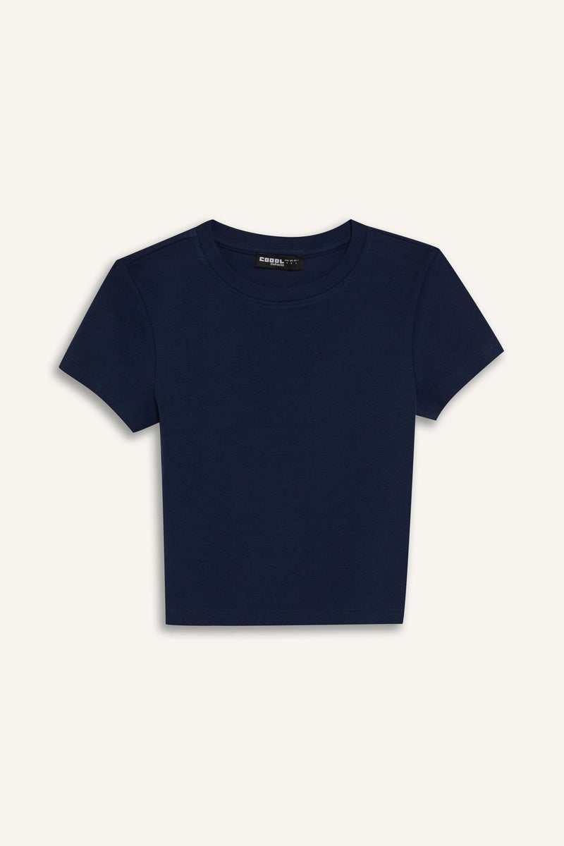 DeFacto Woman Fitted Basic Ribbed Short Sleeve T-Shirt - Image 5