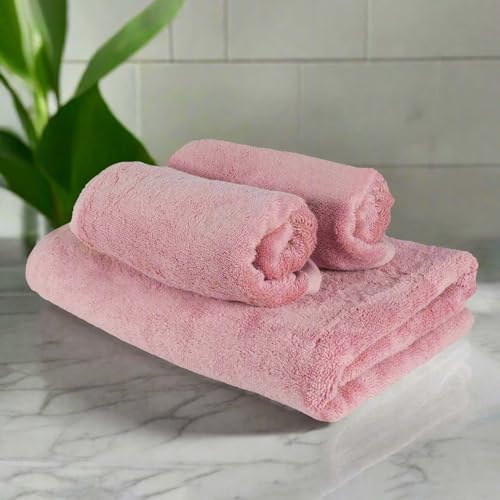 HEELIUM Bamboo Towel Set | 1 Bath & 2 Hand Towel Combo | Super Soft & Antibacterial | 600 GSM - Image 1