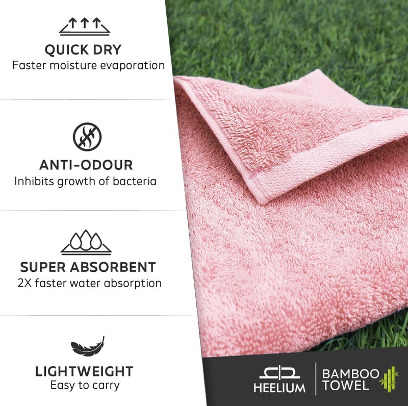 HEELIUM Bamboo Towel Set | 1 Bath & 2 Hand Towel Combo | Super Soft & Antibacterial | 600 GSM - Image 4