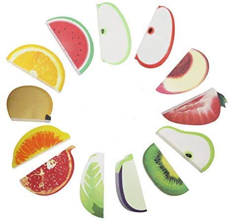 Unigift Sticky Note 3D Fruit and Vegetable Sticky Note Message Note Highlights Bookmark Suitable for Home Office School Holiday Gifts and Company Prizes 140 Sheets/Pad 13 Pads/Set - Image 1