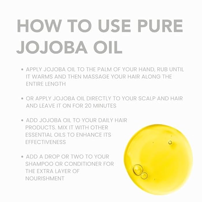 BodyJ4You Organic Jojoba Oil for Skin - USDA Organic 100% Pure Natural - Face Skin Gua Sha Facial Dermaplaning Hair Scalp Massage - Unrefined Cold Pressed Hexane Free - Base Carrier Wax - 1 Fl Oz - Image 4