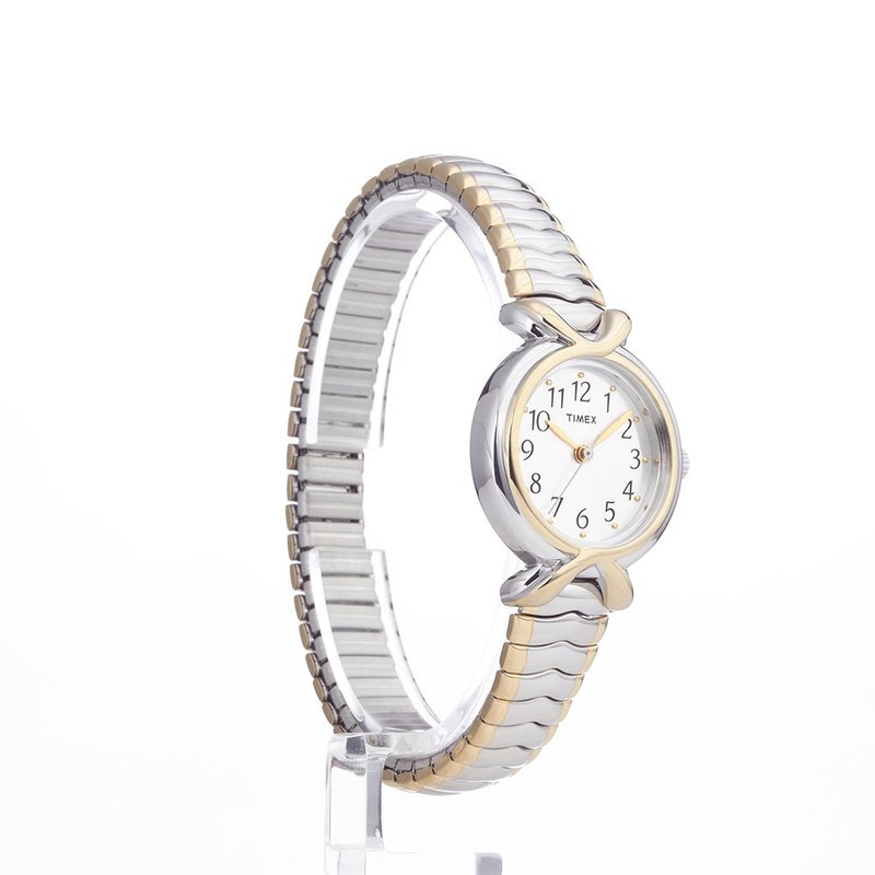 TIMEX ساعة تيمكس للنساء T21854 باند توتون من الفولاذ المقاوم للصدأ بتصميم ممتد - Image 4