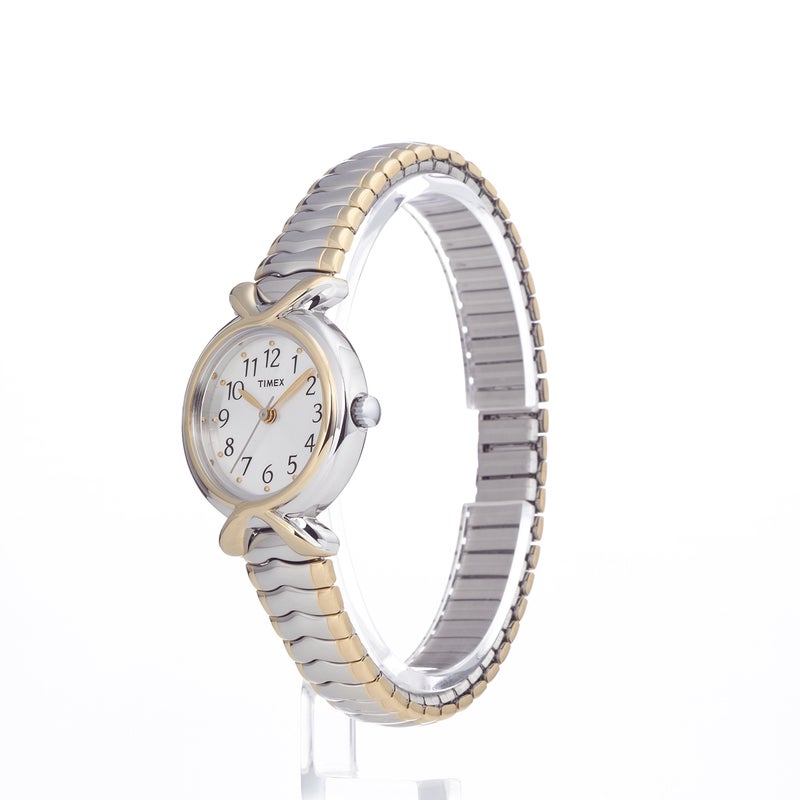 TIMEX ساعة تيمكس للنساء T21854 باند توتون من الفولاذ المقاوم للصدأ بتصميم ممتد - Image 1