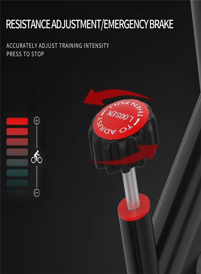 فيتنس ورلد دراجة تمارين رياضية مزودة بحامل آيباد، دراجة تدريب منزلية و لصالة الألعاب الرياضية مع شاشة LCD ومقعد احترافي - Image 4