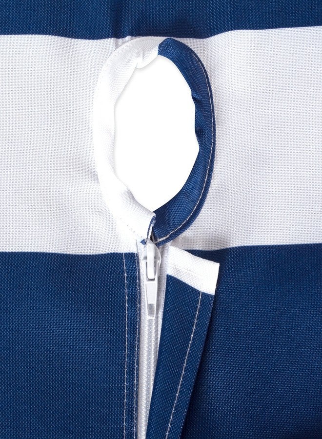 DII مجموعة طاولات DII كابانا المخططة الخارجية، مقاومة للبقع/التجاعيد ومقاومة للماء، 60x84، أزرق بحري - Image 5