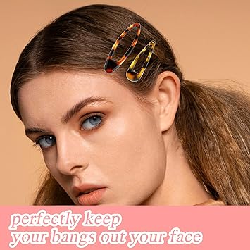 COMNICO Hair Clips 16Pcs Classic Tortoise Snap Hair Clip Non Slip for Women Girls Oval Water Drop Shape Hair Barrettes Various Sizes and Styles Vintage Hairpin Accessories for All Hair Types - Image 5
