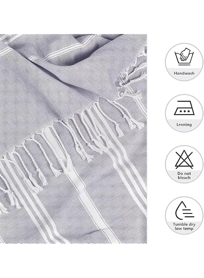 The Bros Turkish Beach Towel 35.4x71inch 100% Soft Cotton Sand Free Quick Dry Lightweight Travel Towel for Beach Gifts Accessories (Light Purple, 90x180cm) - Image 4