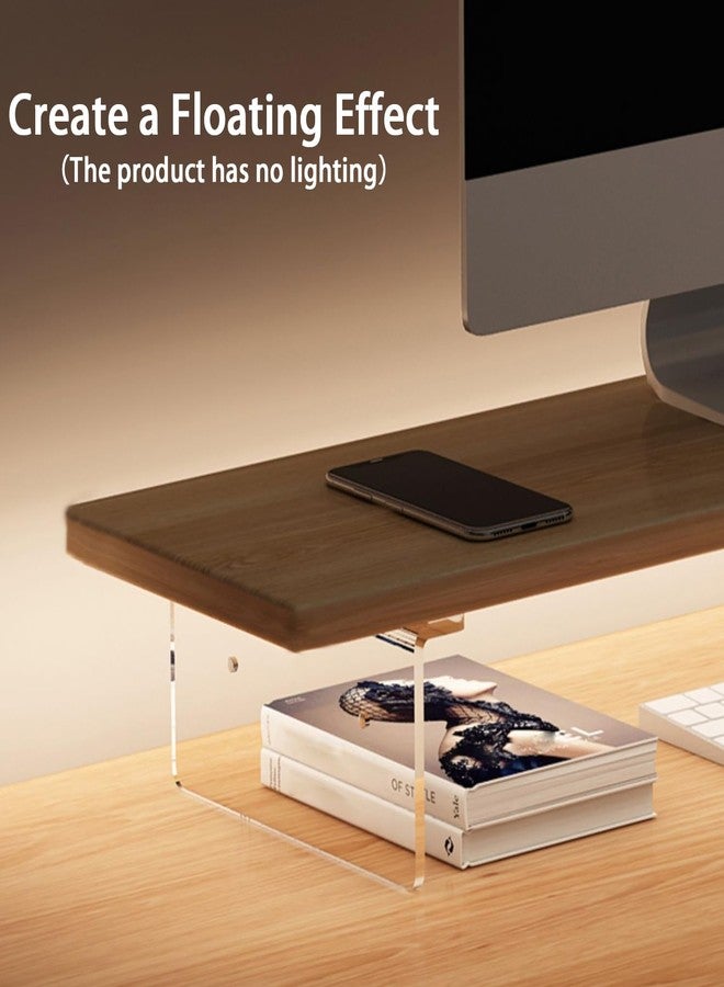 SRTFINE Monitor Stand Riser 2.16/3.34 Inch 2 Height Adjustments Acrylic Stand with Installation Tool, Desk Organizer Accessories Office Desk Storage Rack Screen/PC/Printer/Laptop Riser 7.8 x 15.7 Inch (Maple) - Image 3