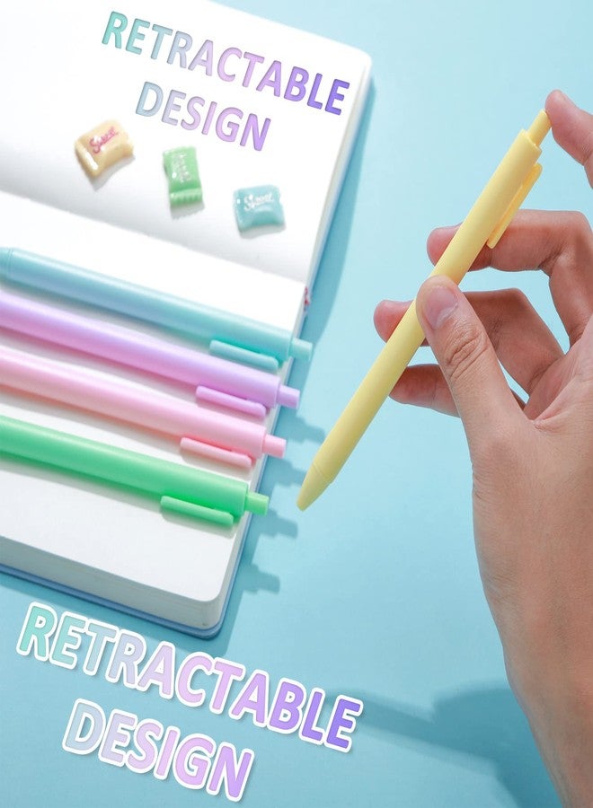 Thenshop 100 Pieces Retractable Black Gel Ink Pens 0.5mm Fine Point Writing Pens Pastel Office Supplies for Writing Journaling Taking Notes School Office - Image 4
