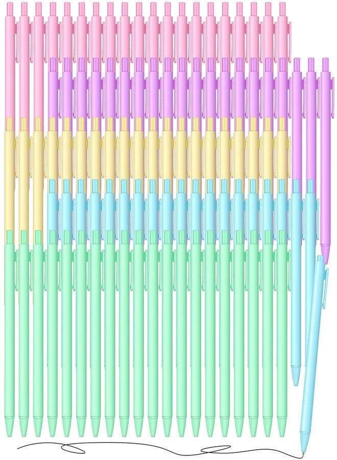Thenshop 100 Pieces Retractable Black Gel Ink Pens 0.5mm Fine Point Writing Pens Pastel Office Supplies for Writing Journaling Taking Notes School Office - Image 1