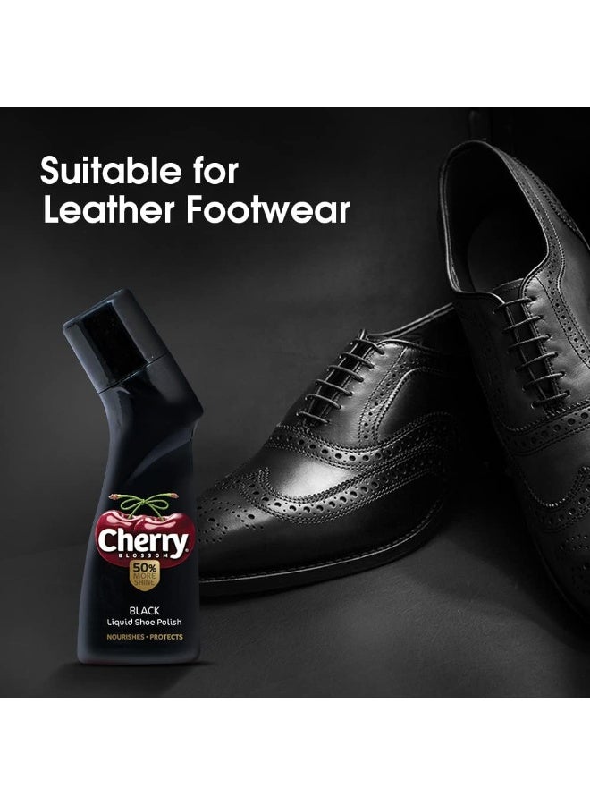 Cherry Blossom Liquid Wax Polish (Black) - 75 ml (Pack of 3) - Image 4
