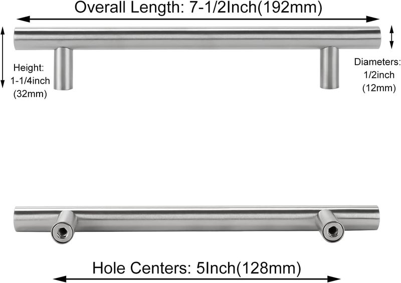 Kitchen Cabinet Handles 128mm, 2pcs Stainless Steel Kitchen Handles - Image 2