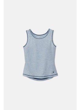 Tchibo Kids Girls 2 Pack Functional Sports Top, Blue and Navy  - Image 2