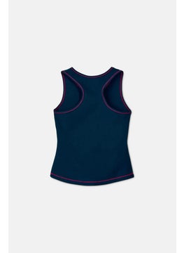Tchibo Kids Girls 2 Pack Functional Sports Top, Blue and Navy  - Image 4