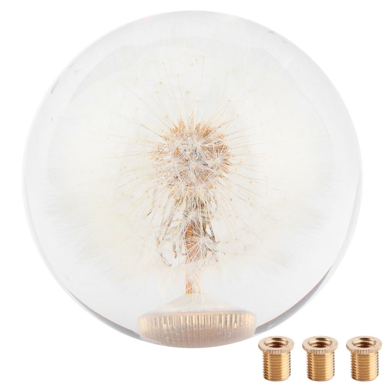 Dandelion Resin Shift Knob Universal Gear Shifter - Real Plant Handball with 3 Adapters for Most Cars - Image 1